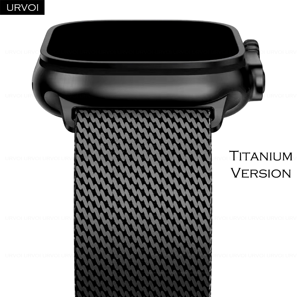 Mesh Coil Strip - URVOI Titanium Milanese lus voor Apple