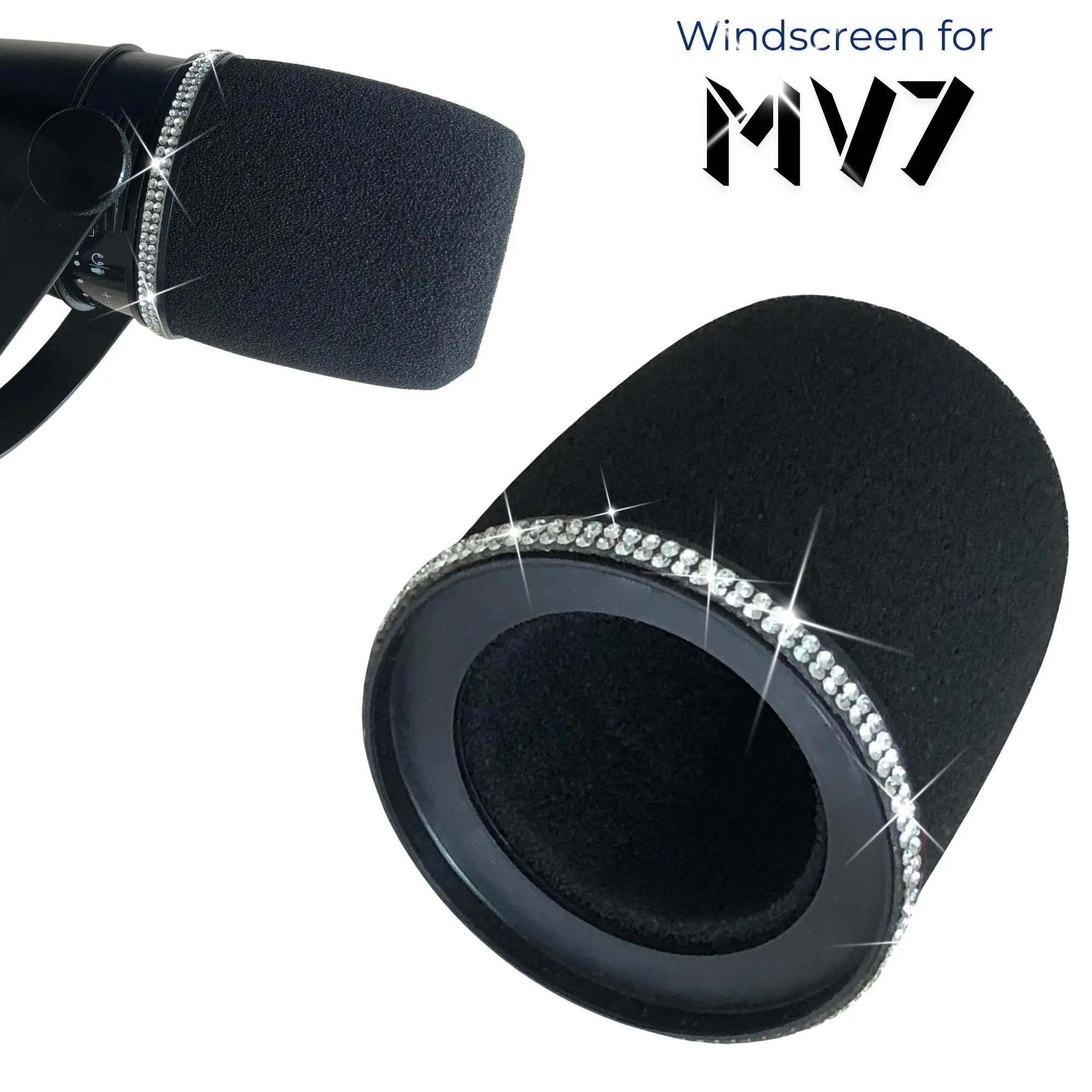 Shure Mic Sm7B - Sparkly MV7 Foam Pop Filter voor